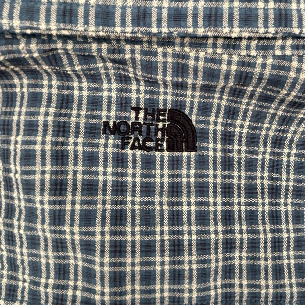 The North Face Shirt Mens XL Green Plaid Button Up Hiking Outdoor Performance
